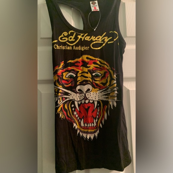 2 Ed Hardy Tank Tops size Small Love Kills Slowly - Picture 6 of 9